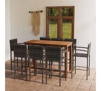 Vidaxl Ensemble De Bar De Jardin 9 Pcs Gris