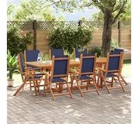 vidaXL 9-delige Tuinset massief acaciahout en textileen3279307 G