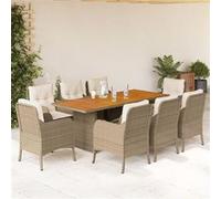 Ensemble à Manger de Jardin avec Coussins Table 9 pcs Noir Résine Tressée vidaXL