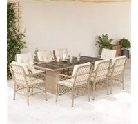 Ensemble à Manger de Jardin et Coussins Meubles 9 pcs Noir Résine Tressée vidaXL