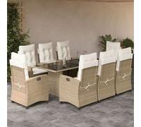 Ensemble à Manger de Jardin avec Coussins Table 9 pcs Résine Tressée vidaXL
