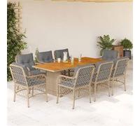 vidaXL 9-delige Tuinset met kussens poly rattan gemengd beige3212079 Beige G