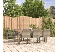 vidaXL 9-delige Tuinset met kussens poly rattan grijs3184974 Gris G