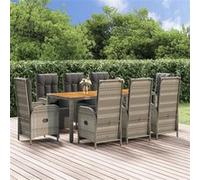 Mobilier à Dîner de Jardin et Coussins Meuble de Salle à Manger Rotin vidaXL