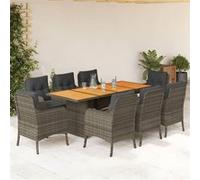 vidaXL 9-delige Tuinset met kussens poly rattan grijs3211899 Gris G