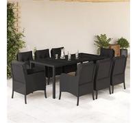vidaXL 9-delige Tuinset poly rattan zwart3211853 G