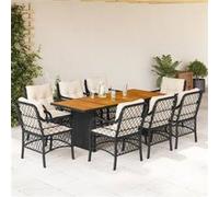vidaXL 9-delige Tuinset poly rattan zwart3212071 G