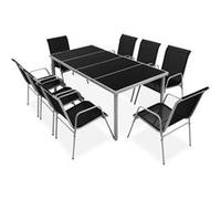 vidaXL 9-delige Tuinset staal zwart43306 Noir G