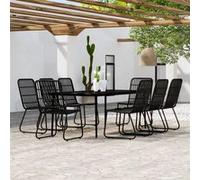 vidaXL 9-delige Tuinset zwart3099184 Noir G