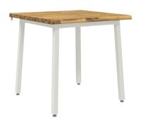 vidaXL 90 x 90 x 75 cm Bois d'Acacia Massif Blanc Carré