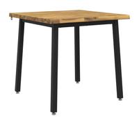 vidaXL 90 x 90 x 75 cm Bois d'Acacia Massif Blanc et Noir Carré
