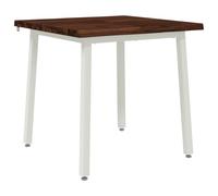 vidaXL 90 x 90 x 75 cm Bois d'Acacia Massif Marron foncé et Blanc
