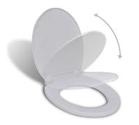 vidaXL Abattant WC Fermeture Douceur Blanc Ovale Salle de Bain Siège Toilette