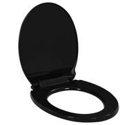 vidaXL Abattant WC à Fermeture en Douceur Siège de Toilette Cuvette Lunette de Toilette Maison Salle de Bains Restaurant Magasin Hôtel Noir