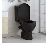 vidaXL Abattant WC à Fermeture en Douceur Siège de Toilette Cuvette Lunette de Toilette Salle de Bains Maison Restaurant 145023 Noir G