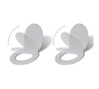 Toiletbrillen met soft-close deksels 2 st kunststof wit275927