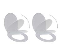 vidaXL Toiletbrillen met soft-close deksels 2 st kunststof wit275927 Blanc G