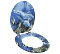 vidaXL Abattant WC en MDF Dauphins Siège Lunette de Toilette Salle de Bain