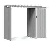 vidaXL Abri à Bois de Jardin Hangar de Stockage d'Outils Abri de Rangement Remise en Rondins Cabane Extérieur Gris 46294