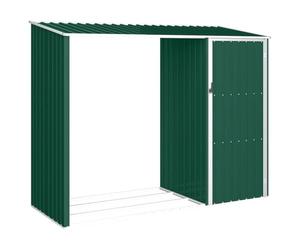 vidaXL Abri à Bois de Jardin Vert 245x98x159 cm Acier galvanisé