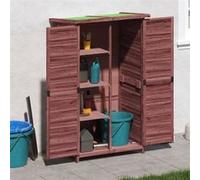Abri à outils de jardin moka 83x57x140 cm bois massif pin 172242