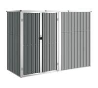 vidaXL Abri à Outils de Jardin Remise de Stockage Organisateur d'Outils Cabane de Rangement Extérieur Gris 225x89x161 cm Acier Galvanisé