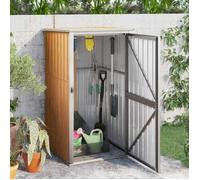 vidaXL Abri à outils de jardin 316208 – Acier galvanisé – Marron 88x89x161 cm