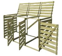 vidaXL Abri pour poubelle triple 240 L Bois imprégné 42271