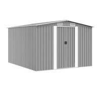vidaXL Abri de Jardin 257x298x178 cm Métal Gris Terrasse Patio Cabane à Outils