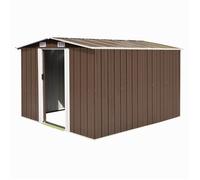 vidaXL Abri de jardin 257x298x178 cm Métal Marron 143343