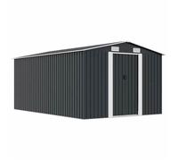 vidaXL Abri de jardin 257 x 392 x 181 cm Métal Anthracite Cabane à outils