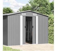 vidaXL Abri de jardin 257x392x181 cm Métal gris – Terrasse, patio, cabane à outils