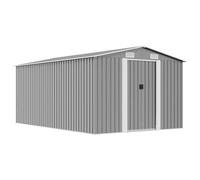vidaXL Abri de jardin 257x392x181 cm Métal gris – Terrasse, patio, cabane à outils