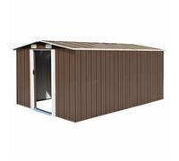 Tuinschuur 257x392x181 cm metaal bruin143347