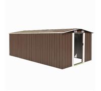 vidaXL Abri de Jardin 257x489x181 cm Métal Marron Terrasse Cabane à Outils