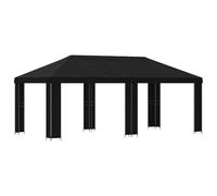 vidaXL Abri de Jardin 6 x 3 m Noir Polyester et Acier 190, Jardin et Terrasse, Salon Extérieur, Ombre d'Été, Gazebo d'Événements, Tente Indus pour Patio Confortable