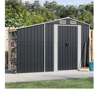 vidaXL Abri de jardin Cabane à outils avec poignées 277x93x179 cm Acier galvanisé Anthracite