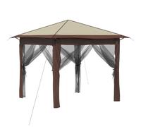 vidaXL Abri de Jardin avec 4 parois 2,6 x 2,6 m Crème et Marron