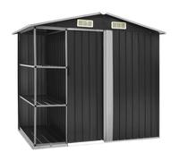 vidaXL Abri de Jardin avec Etagère Cabine de Stockage Remise à Outils Abri de Rangement Hangar Cour Extérieur Anthracite 47106