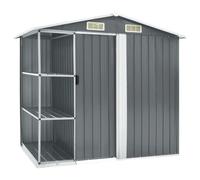 Vidaxl Abri De Jardin Avec Étagère Gris 205x130x183 Cm Fer