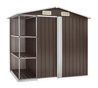 Vidaxl Abri De Jardin Avec Étagère Marron 205x130x183 Cm Fer