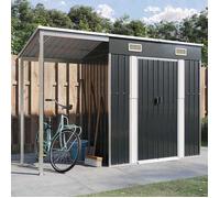 vidaXL Abri de Jardin avec Toit Prolongé, Cabane à Outils avec Poignées, Remise à Outils, Abri de Rangement Terrasse, 364526