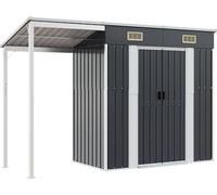 vidaXL Abri de Jardin avec Toit Prolongé, Cabane à Outils avec Poignées, Remise à Outils, Abri de Rangement Terrasse, 364526