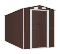 vidaXL Abri de jardin Marron foncé 192x440x223 cm Acier galvanisé 3147463