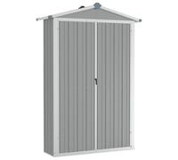 vidaXL Abri de jardin Cabane à outils Gris 116x45x175 cm Acier galvanisé