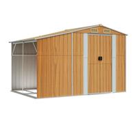 vidaXL Abri de jardin 3188298 – Cabane à outils avec poignées, toit inclinable, Marron clair