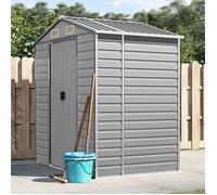 vidaXL Abri de jardin – Cabane à outils 3188242 – Avec poignées et toit inclinable – Gris