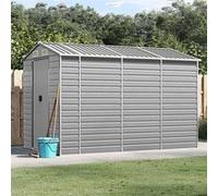vidaXL Abri de Jardin, Cabane à Outils avec Poignées, Remise à Outils avec Toit Inclinable, Abri de Rangement Patio, Gris 3188244 Gris G