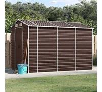 vidaXL Abri de Jardin, Cabane à Outils avec Poignées, Remise à Outils avec Toit Inclinable, Abri de Rangement Terrasse, 3188266 Marron G