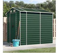 vidaXL Abri de Jardin, Cabane à Outils avec Poignées, Remise à Outils avec Toit Inclinable, Abri de Rangement Terrasse, Vert